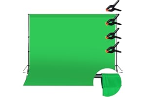 WUSBOO Sfondo Foto Verde, 2 m x 3 m (6,6 x 9,8 piedi) Sfondo Fotografico Verde, Telo Green Screen con 4 Pinze di Fissaggio, Adatto per Fotografia, Streaming dal Vivo e Registrazioni Televisive