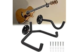 FiTspi Support mural pour guitare horizontale et crochets pour guitare, basse et ukulélé acoustique, électriques, classiques