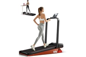 ‎UMAY UMAY Walking Pad mit Steigung 15%, Laufband für Zuhause Klappbar mit Steigung und Dreifacher Dämpfung und Fernbedienungen, Laufbänder Max. Belastung 136KG