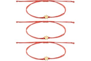 YELUWA 3PCS Stella/Cuore Bracciali Rosso Donne Ragazze per Madre Figlia Sorella Fidanzato Fidanzata Migliori Amiche Braccialetto Amicizia Regalo per San Valentino