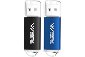 XinwaY Memory Stick 8GB USB Flash Drive Thumb Drives Data Storage USB Stick, (2 Pack 8GB - Black Blue)