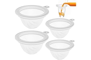 BOTEWO Filtro Cucina in Plastica a Maglia Fine: 4 Pezzi Setaccio per Alimenti - Setaccio Filtro a Rete Riutilizzabile, Filtri in Nylon per Filtrare Liquori, Succhi, Oli, Latte, Caffè e Vino（15cm）
