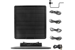 WILDGAMEPLUS Panneau Solaire monocristallin étanche 25000 mAh en Fibre de Carbone - Sortie 5V/6V/9V/12V 20W Type-C - Charge Rapide pour caméra de sécurité 3G/4G - Lumières LED - Camping Car WG-25000