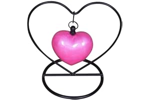 UrnsWithLove Cremation keepsake urn for ashes Heart in my heart Exclusive Protected Design With Box & Stand (Pink)