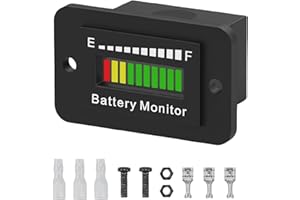 OBDMONSTER IPX65 Waterproof Battery Monitor Meter - DC 12V to 72V Voltage Indicator, Capacity Meter for Motorhome, Golf Cart, Boat, Motorcycle & Car