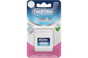 Emoform Filo Interdentale Flexiresist Cerato - Trattato con Sali Minerali e Menta, 30mt - Delicato sulle Gengive Infiammate con Scorrevolezza Ottimale per una Pulizia Denti Profonda.
