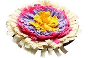 IFOYO Pet Snuffle Mat, Dog Feeding Mat Small Dog Training Pad Pet Nose Work Blanket Non Slip Pet Activity Mat for Foraging Skill, Stress Release, (G Flower, Diameter: 17.7in / 45cm)