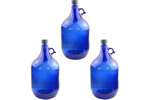 SELECTION ·1948 · ALBERTS · PREMIUM ALBERT PFÄFFLE 3X Glasballon blau 5 Liter, Henkelflasche aus Blauglas inkl. Handschraubverschluss PP35 (VPE 3 Stück)