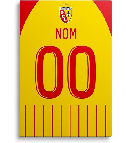 Toile Officielle RC Lens Personnalisable - Décoration Murale Sang Et Or - Fabriquée En France - Idée Cadeau Supporter