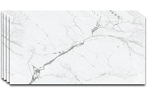 IZODEKOR - SPC Wandpaneel Marmoroptik Weiß 60x120cm – Küchenrückwand Platte 4 Stück, Wasserfest, Hitzebeständig Spritzschutz – PVC Wandverkleidung für Küche & Bad, PVC Wandpaneele - Carrara Marmor