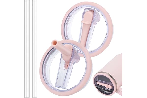 WISYOK 2 stycken Reservlock för Stanley Cup 40 oz, rosa, | Stanley Cup lock, läckagesäker, med 2 sugrör i Tritan. Återanvändb