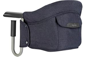 Inglesina Fast, Asiento de Mesa Plegable, Azul (Ocean Navy), Fácil de Transportar, Lavable, Instalación Segura, Hasta 15 kg, 35 x 27 42 cm