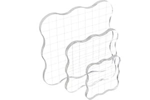 ‎YOOSSO 3 Stück Stempel Weihnachten Set, 5/7,5/10cm Clear Stamp Block mit Raster Acrylblock für Silikonstempel Weihnachten Basteln Hochzeit Briefe Karten Scrapbooking Fotoalbum