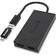 WAVLINK Adaptateur d'affichage USB 3.0 / USB C vers Double HDMI Prend en Charge des résolutions d'écran jusqu'à 4K Unique 384
