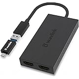 WAVLINK Adaptateur d'affichage USB 3.0 / USB C vers Double HDMI Prend en Charge des résolutions d'écran jusqu'à 4K Unique 384