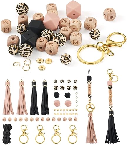 30 Stück 16 Mm Leopardenmuster Holzperlen – Runde Lochperlen, Für Schmuck DIY, Basteln, Gelb