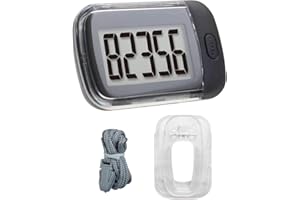 FRALNFIT 3D Walking Pedometer, Pedometer with Large Digit Display, Step Counter for Walking with Removable Clip and Lanyard for Older Kids Men Women and Seniors