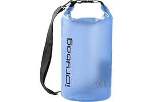 IDRYBAG Clear Dry Bag Waterproof 2L/5L/10L/15L/20L, Small Waterproof Bag for Kayaking, Floating Dry Sack Waterproof for Camping Travel