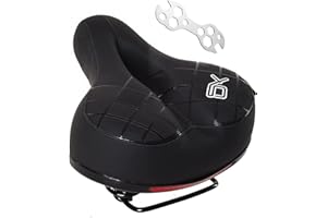 BWBIKE Wide Soft Flexible Bike Seat Cushion Shockproof Design Big Bum Extra Comfort Bike Saddle Fits MTB Mountain Bike, Folding Bike, Road Bike, City Bike, Exercise Bikes