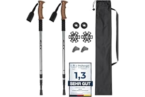 ‎JELEX JELEX Nature Teleskop Walking Stöcke für Nordic Walking verstellbar, inkl. diverser Aufsätze für Outdoor Aktivitäten, ultraleichte Wanderstöcke mit Antishock-Technologie