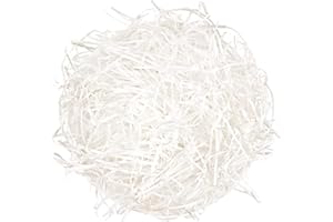TADIPRI 80g Raphia le Blanc Papier Déchiqueté Papier Pailleté en Soie Boîte Cadeau En Soie Matériau Remplissage Décoration Raphia Brillant Boîte Cadeau Partenaire Cadeau Panier Cadeau Cadeau Décoration Cadeau