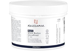 Naissance Organiczne Masło Shea (nr 306) 250 g - Czyste, Naturalne, Nierafinowane Masełko Shea Karite z Ghany, Ręcznie Ugniatane, do Skóry i Włosów