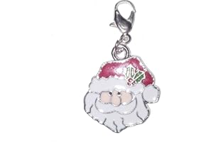 JUICY JEWELLERY Christmas Costume Jewellery Santa Father Christmas Silver Clip On Charm & Gift Bag
