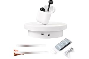 DXIA Espositore Girevole Elettrico Con Telecomando, Piattaforma Rotante Elettrica Per Fotografia, Base Girevole Elettrico, Piatto Girevole Elettrico Regolabile (Tre pezzi bianchi)