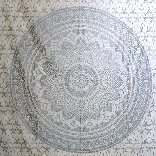 Ombre silver Mandala tapestry collection unique by Rawyal Crafts, Hippie pendant wall hangings - 3