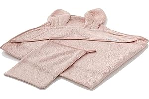 Bamboom Set Asciugamano con Cappuccio e Guanto, Soffice Fibra di Bambù Organico, 75X75, Bagno Duo con Guanto, Rosa, 1990006, Rosa - - 500 g
