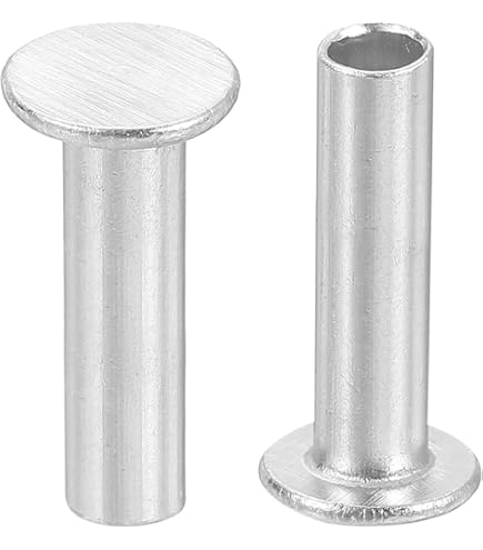 QUARKZMAN 100 Stück Halbhohlnieten - 4x8mm Aluminium, Silber