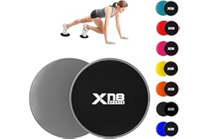 ‎XN8 SPORTS Xn8 Gleitscheiben Fitness Übung core Fitness Scheibe Gym Gliding Discs für Bauchmuskeltraining Übungen Teppich Holzböden für Hause Training, gleitscheibe Sport Slides