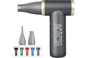 Kica JetFan 2 elektryczna dmuchawa do kurzu, Air Duster, mini dmuchawa do kurzu, ręczna dmuchawa do laptopa/klawiatury, samochodu, sofy, sprzętu biurowego, 22500-101000 obr./min, kolor szary