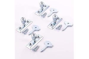 SISI UK Window Locking Stay Fastener Metal Turn Latch Casement Lock with Screws & Key Locking Casement Window Stay Pin Victorian Design Casement Window Fitting Pack of 4.