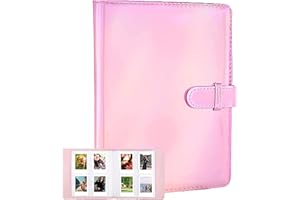 Film Album 256 Pochettes (5.8 X 8.8CM), EAAERR Portable Mini Album Film pour Fujifilm Instax Mini Film/Papier Photo Polaroid Zink/Papier Photo Kodak Zink (Rose Vif)