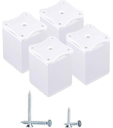 Piedini Per Mobili F!XBL Cuba - Altezza 2cm, Set 4 Pezzi, Bianco