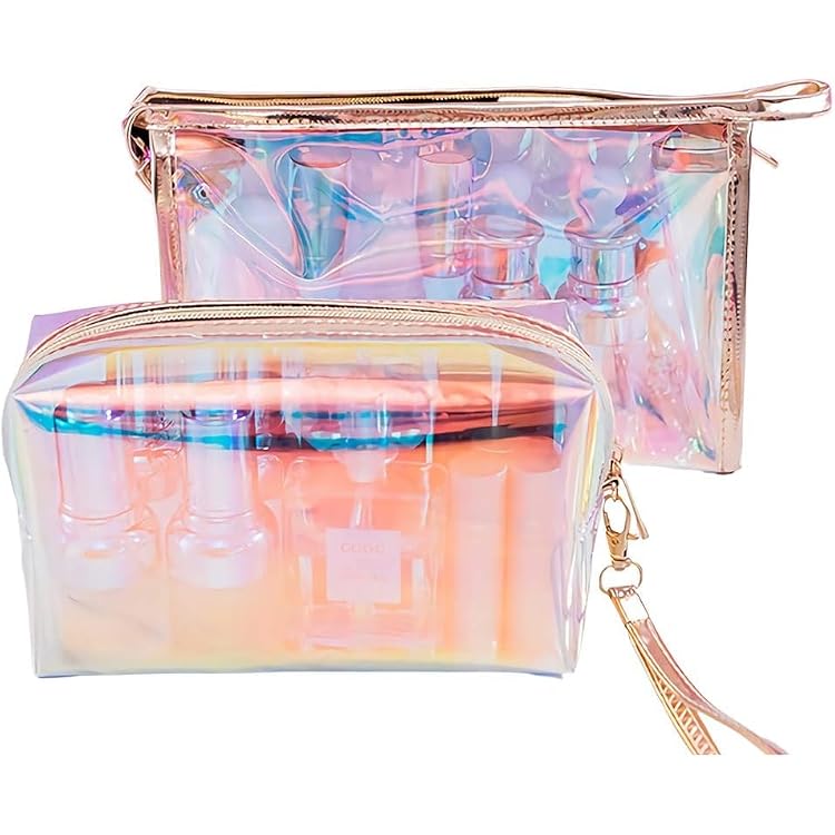 Holographische Make-up-Tasche – Schillernd, Quadratisch, Große Kapazität, Für Kosmetik & Accessoires