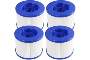 WuYan 4 sztuki filtrów basenowych, dwupak, zamiennik Hot Tube Water Health Wave Spa104 mm, PET + włóknina, kompatybilne z Clever Spa