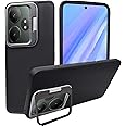 A rtistque Silicone Back Cover Case for Realme GT 6 / GT 6T 5G with Camera Stand | Shockproof TPU | Stylish Protective Design | Slim Fit | Ultra Matte - Black