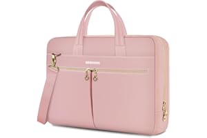 Ferkurn Laptop Bag Case for Women Men Briefcase Messenger Computer Bag with Shoulder Compatible with Macbook Pro/Air, HP Pavilion, Dell XPS, Ideapad, ASUS, Acer, Samsung, Pink, 15 15.6 16 Inch