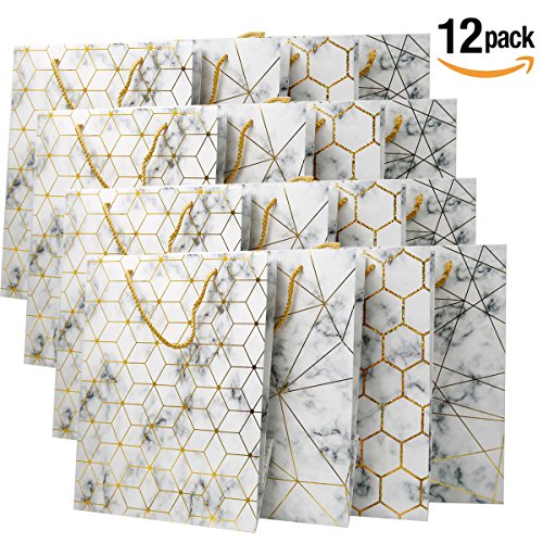 Sacs cadeaux Large Gift Bags [30 x 32 x 12 cm] - 12 pcs Panier sac de papier fête des pères, sacs-cadeaux de fête d'anniversaire