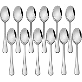 DEHOV Set of 12 Stainless Steel Spoons for Teaspoons, 5.5 Inches | Tea Spoons &amp; Coffee/Small Spoons/Espresso Spoon/Mini Demit