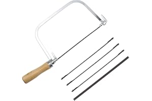 SULIVES Coping Saw and Assorted Blade Set - Woodworking Hand Saw with Blades for Fine Cuts Wood Color 30 x 12cm - DIY Crafts Coping Saw Tool