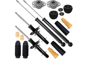 ATEC GERMANY 4x Amortiguador de gas a presión puntal delantero y trasero incl. soporte de puntal y kit de protección contra el polvo, compatible con SEAT AROSA (6H1), VW LUPO I (6X1, 6E1)