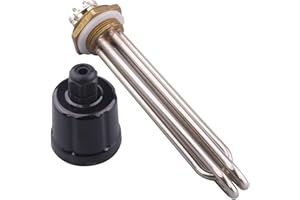 AIICIOO 220 V 3000 W 3 HE 1.5 pulgadas (DN40) BSP rosca eléctrica de latón con anillo de silicona y cubierta de plástico