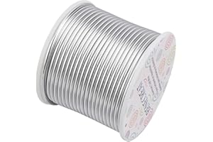 BENECREAT 24.5m 2.5mm Filo di Alluminio Filo Metallico per Fabbricazione Artigianale Filo di Perline in Alluminio Calibro 10 Argento