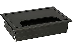 KOTARBAU® Aluminiowy przepust kablowy 120 x 80 mm do mebli, czarny, puszka kablowa, przepust kablowy, prostokątny, anodowany