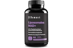 ‎ZENEMENT NAD⁺ Liposomal 1000 mg – Hohe Bioverfügbarkeit und Gute Verträglichkeit – Magensaftresistente und Vegane Kapseln – Mit L‑Tryptophan, Niacin, Nicotinamid und Riboflavin – Zenement