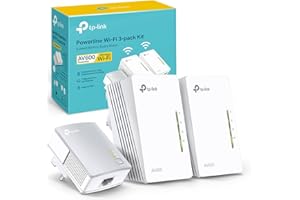 TP-Link TL-WPA4220 TKIT 2-Port Powerline Adapter Starter Kit, WiFi Extender Booster Trasfer Speeds up to 600Mbps, 2x Ethernet Ports, One-Touch Wi-Fi Configuration, Easy App Management
