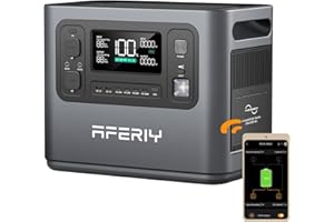 AFERIY 1200W Tragbare Powerstation, 1008Wh LiFePO4 & 1Std Schnellladung, 12 Ausgänge, UPS Funktion, Reine Sinuswelle 230V, APP Mobile Stromversorgung für Outdoors Camping, Garten & Notfall 2025 Neue